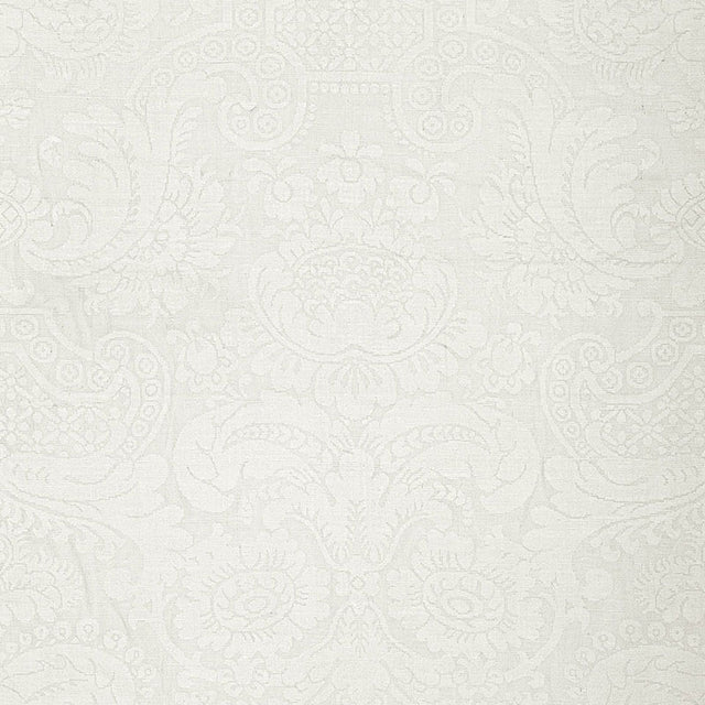 Schumacher Padova Damask Natural Ivory Fabric - Eade's Wallpaper