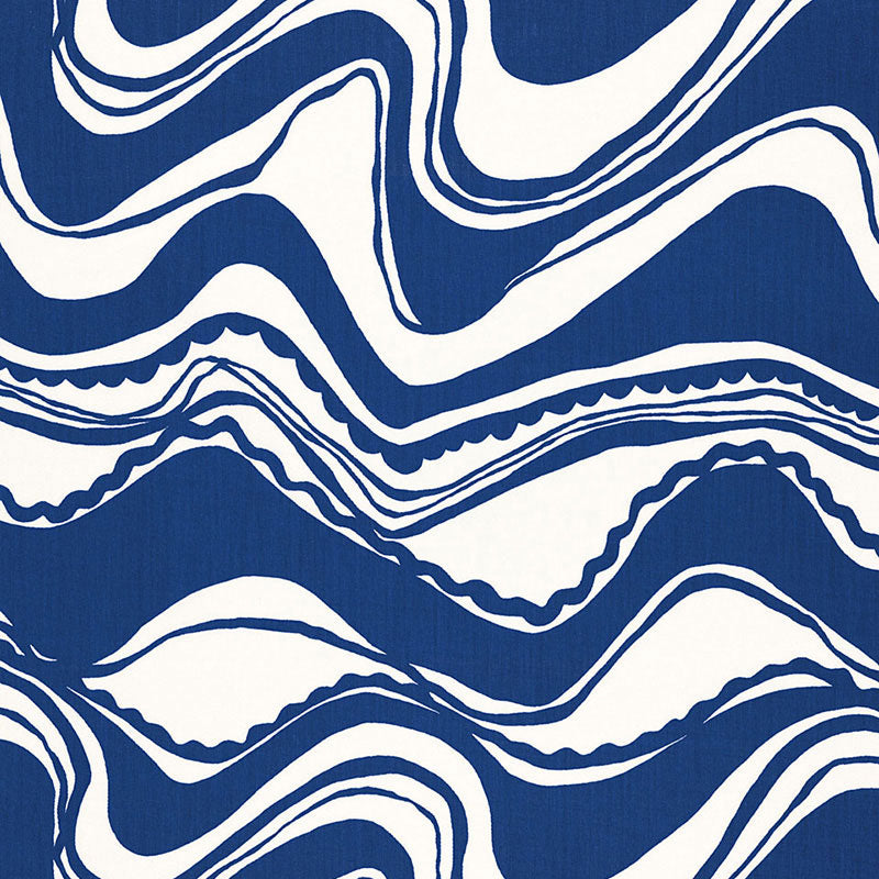 Schumacher Carmel Coastline Print Surf Fabric