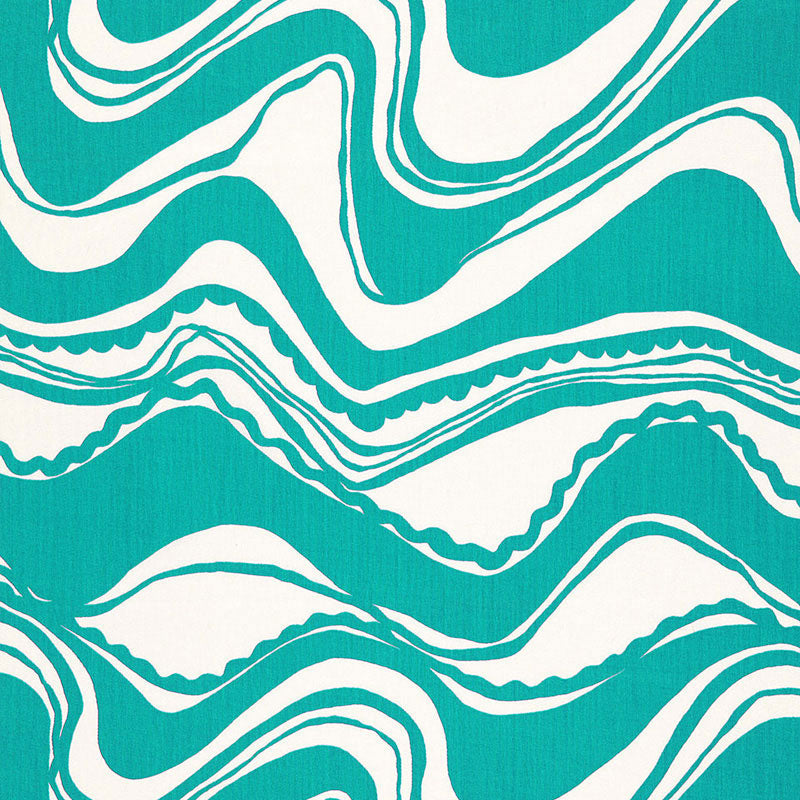 Schumacher Carmel Coastline Print Laguna Fabric