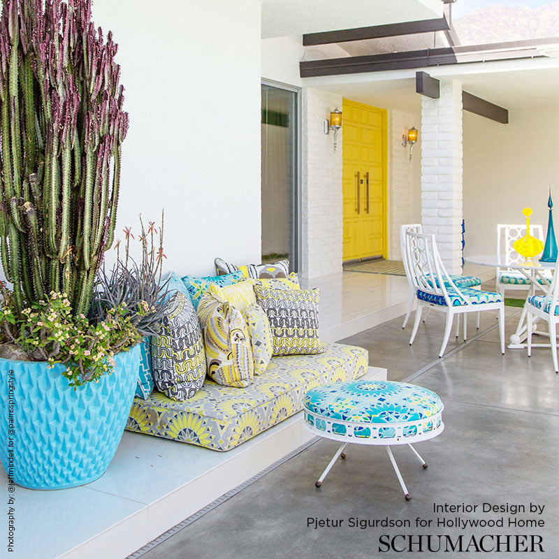 Schumacher Soleil L.A. Print Driftwood Fabric - Eade's Wallpaper