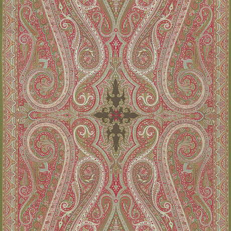 Schumacher Pasha Paisley Pomegranate Fabric - Eade's Wallpaper