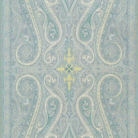 Schumacher Pasha Paisley Sky Fabric - Eade's Wallpaper