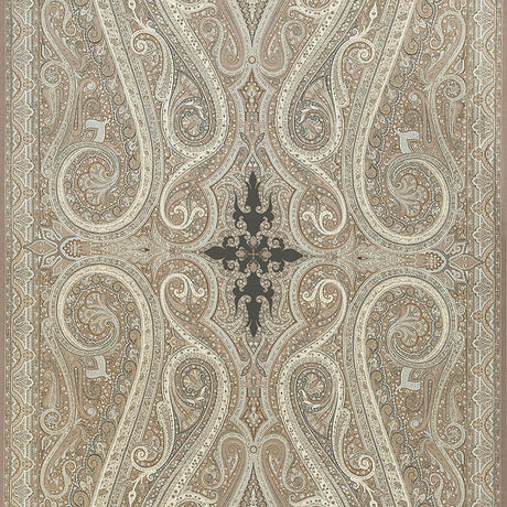 Schumacher Pasha Paisley Stone Fabric - Eade's Wallpaper