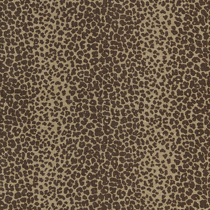 Schumacher Leopard Linen Print Java Fabric - Eade's Wallpaper