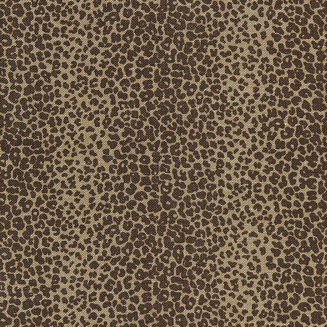 Schumacher Leopard Linen Print Java Fabric - Eade's Wallpaper
