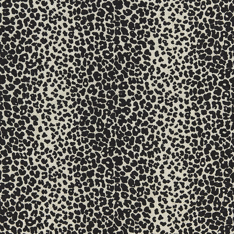 Schumacher Leopard Linen Print Ebony Fabric - Eade's Wallpaper