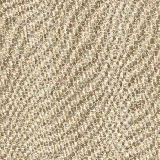Schumacher Leopard Linen Print Sesame Fabric - Eade's Wallpaper