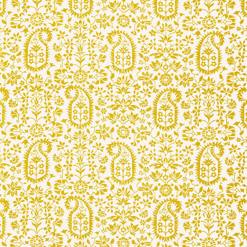 Schumacher Kalika Paisley Print Citron Fabric