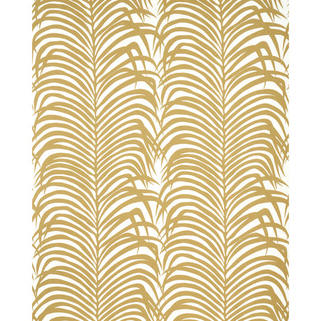 Schumacher Zebra Palm Khaki Fabric - Eade's Wallpaper