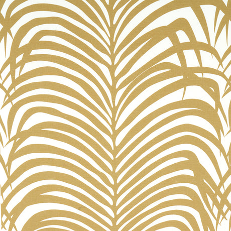 Schumacher Zebra Palm Khaki Fabric - Eade's Wallpaper
