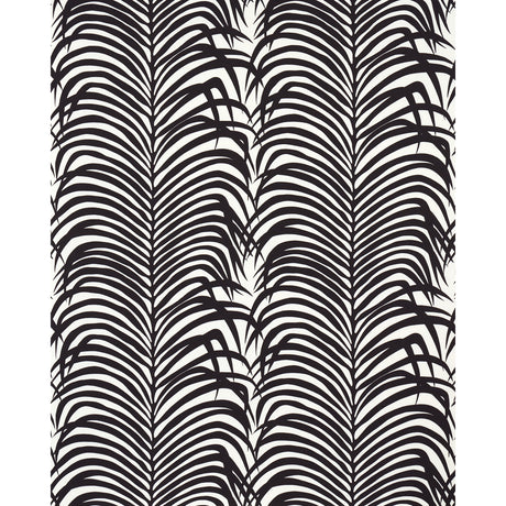 Schumacher Zebra Palm Ebony Fabric - Eade's Wallpaper