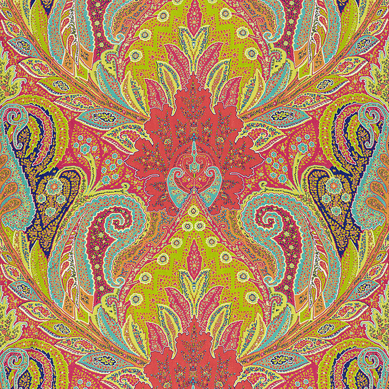 Schumacher Cambay Paisley Print Parrot Fabric
