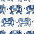 Schumacher Parade Blueberry / Ocean Fabric - Eade's Wallpaper