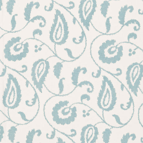 Schumacher Malacca Ikat Vine Lake Fabric - Eade's Wallpaper