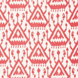 Schumacher Vientiane Ikat Coral Fabric - Eade's Wallpaper