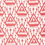 Schumacher Vientiane Ikat Coral Fabric - Eade's Wallpaper