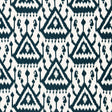 Schumacher Vientiane Ikat Indigo Fabric - Eade's Wallpaper