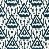 Schumacher Vientiane Ikat Indigo Fabric - Eade's Wallpaper