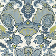 Schumacher 175080 MATAURA LINEN PRINT in AEGEAN Fabric - CLA