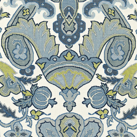Schumacher 175080 MATAURA LINEN PRINT in AEGEAN Fabric - CLA