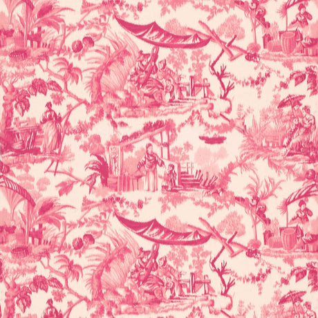 Schumacher Pavillon Chinois Peony Fabric - Eade's Wallpaper