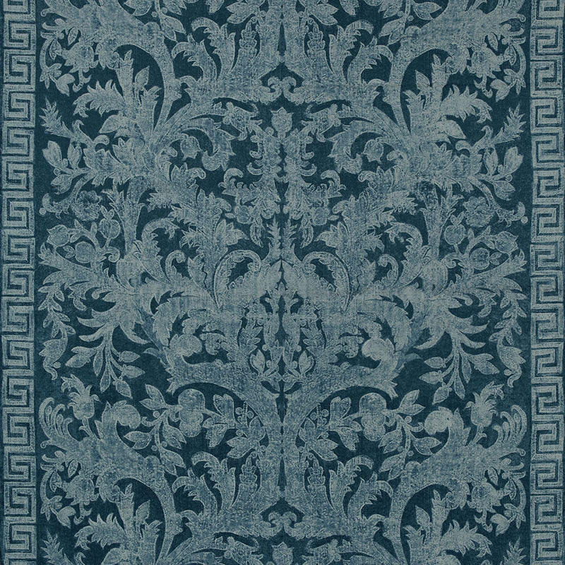 Schumacher Carlotta Velvet Damask Indigo Fabric