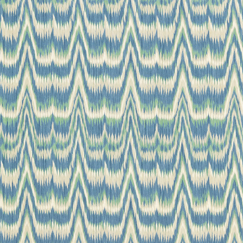 Schumacher Kamalia Ikat Print Aegean Fabric