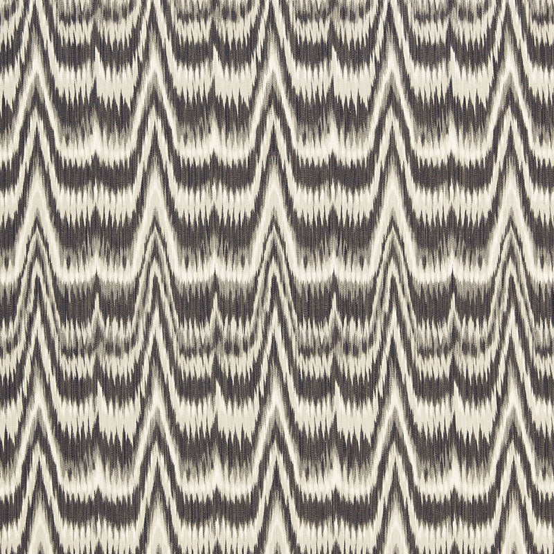 Schumacher Kamalia Ikat Print Smoke Fabric