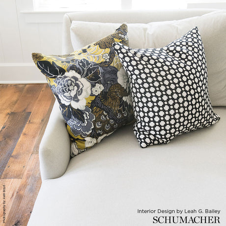 Schumacher Shanghai Peacock Cinnabar Fabric - Eade's Wallpaper