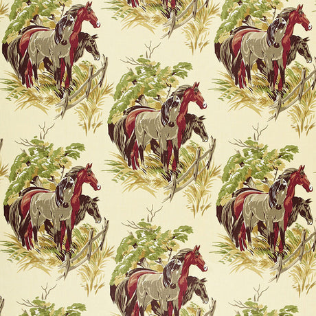 Schumacher Weybridge Parchment Fabric - Eade's Wallpaper