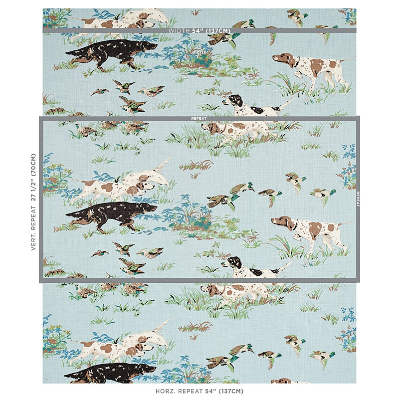 Schumacher Pointers Sky Fabric