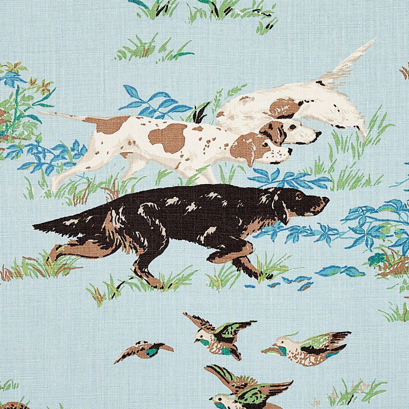 60s ヴィンテージ POINTER 雰囲気抜群 Schumacher 175161 POINTERS in SKY Fabric - Eade's – Eades