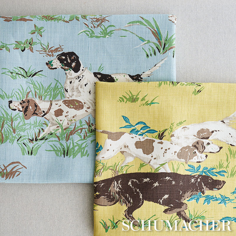 Schumacher 175161 POINTERS in SKY Fabric - Eade's – Eades