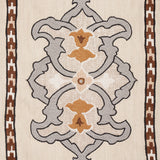 Schumacher Temara Hand Embroidered Print Natural Fabric - Eade's Wallpaper
