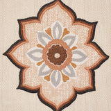 Schumacher Temara Hand Embroidered Print Natural Fabric - Eade's Wallpaper