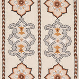 Schumacher Temara Hand Embroidered Print Natural Fabric - Eade's Wallpaper