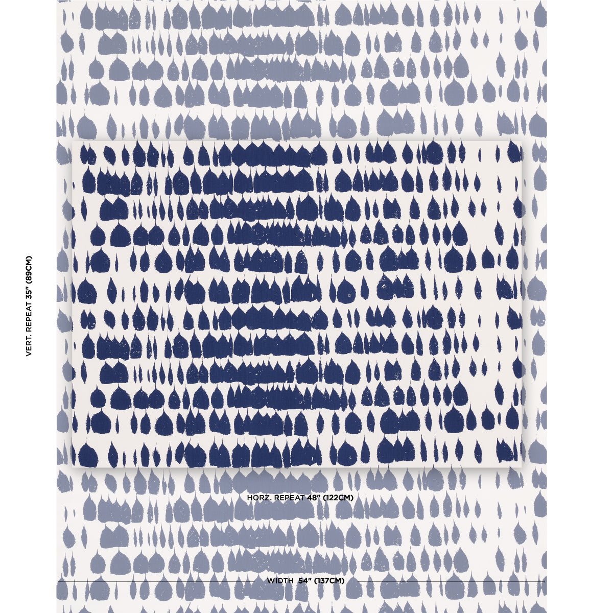 Schumacher Queen Of Spain Navy Fabric - Eade's Wallpaper