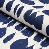 Schumacher Queen Of Spain Navy Fabric - Eade's Wallpaper