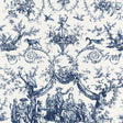 Schumacher Le Couronnement De La Rosiere Bleu Fabric - Eade's Wallpaper