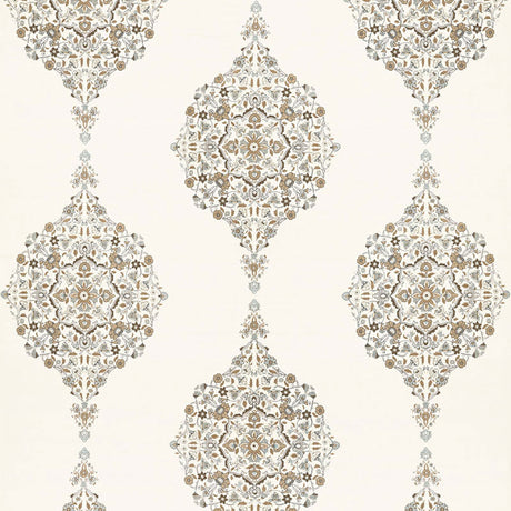 Schumacher Mehndi Linen Print Flax Fabric - Eade's Wallpaper