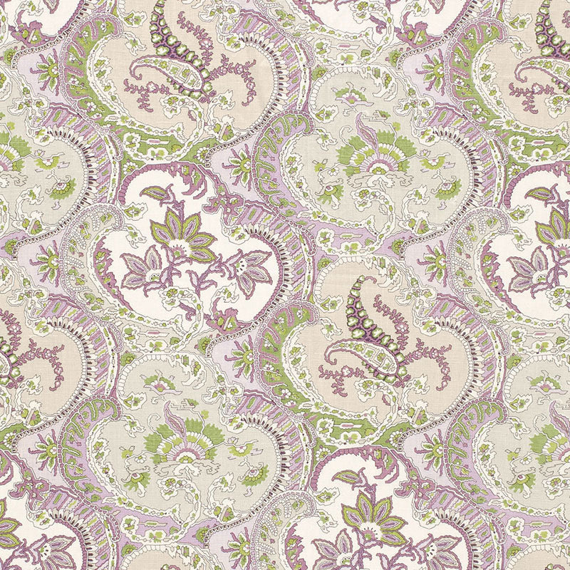 Schumacher Pickfair Paisley Lilac Fabric - Eade's Wallpaper