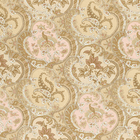 Schumacher Pickfair Paisley Camel Fabric - Eade's Wallpaper