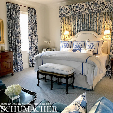 Schumacher Bagatelle Bleu Marine Fabric