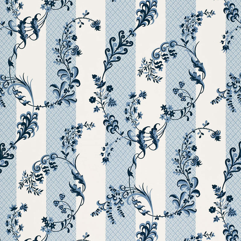 Schumacher Bagatelle Bleu Marine Fabric