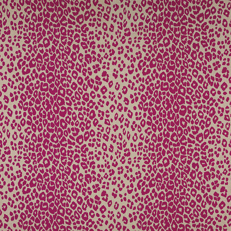 Schumacher Iconic Leopard Fuchsia/Natural Fabric