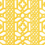 Schumacher Zanzibar Trellis Chintz Canary Fabric - Eade's Wallpaper