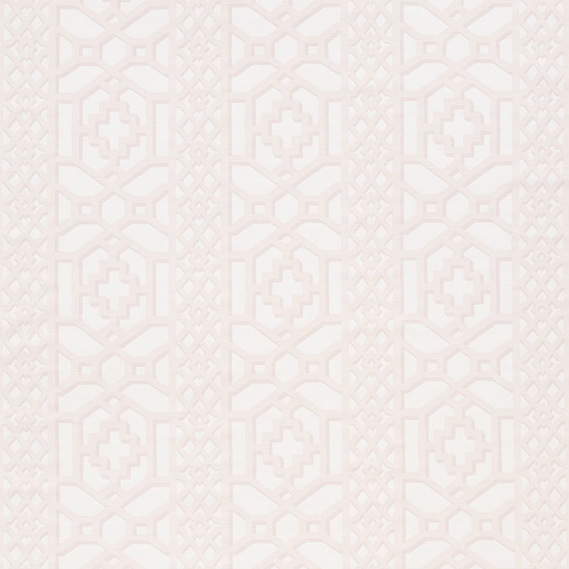 Schumacher Zanzibar Trellis Matte Blush Fabric - Eade's Wallpaper