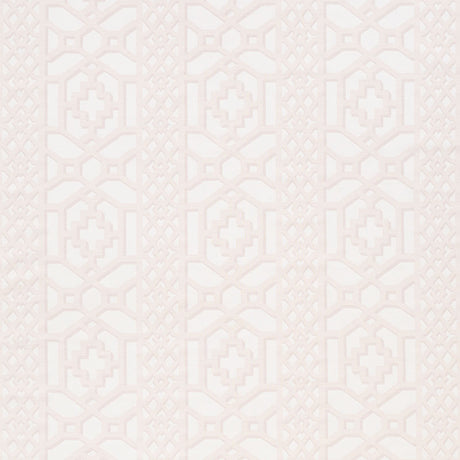 Schumacher Zanzibar Trellis Matte Blush Fabric - Eade's Wallpaper