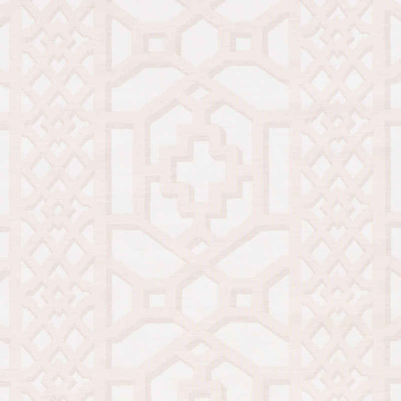 Schumacher Zanzibar Trellis Matte Blush Fabric - Eade's Wallpaper