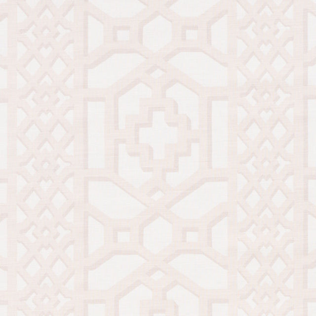 Schumacher Zanzibar Trellis Matte Blush Fabric - Eade's Wallpaper